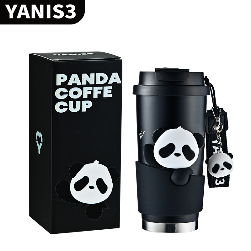 立体胖达双饮咖啡杯